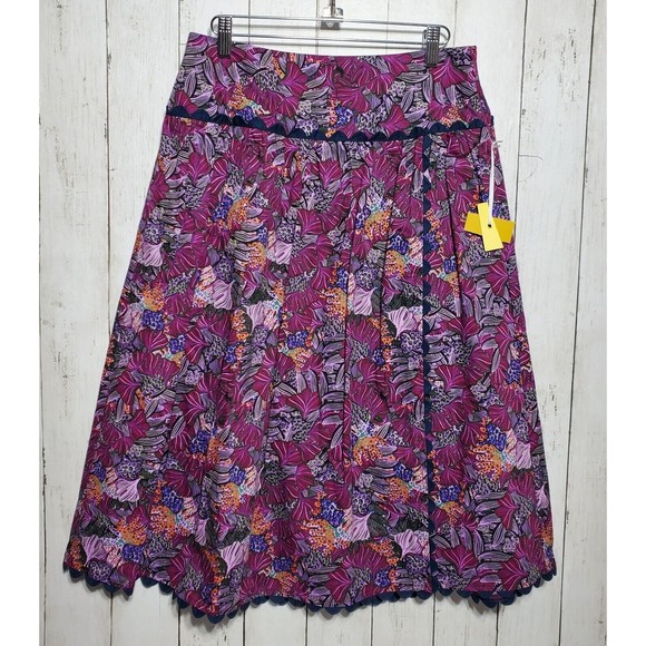 Kika Vargas x Target Skirt Size 2 Coral Reef Scallop Edge Midi Purple Print NWT - Picture 4 of 15